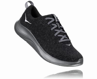 Hoka One One Hupana Flow Wool Férfi Wide Cipő - Fekete [H5074-426]